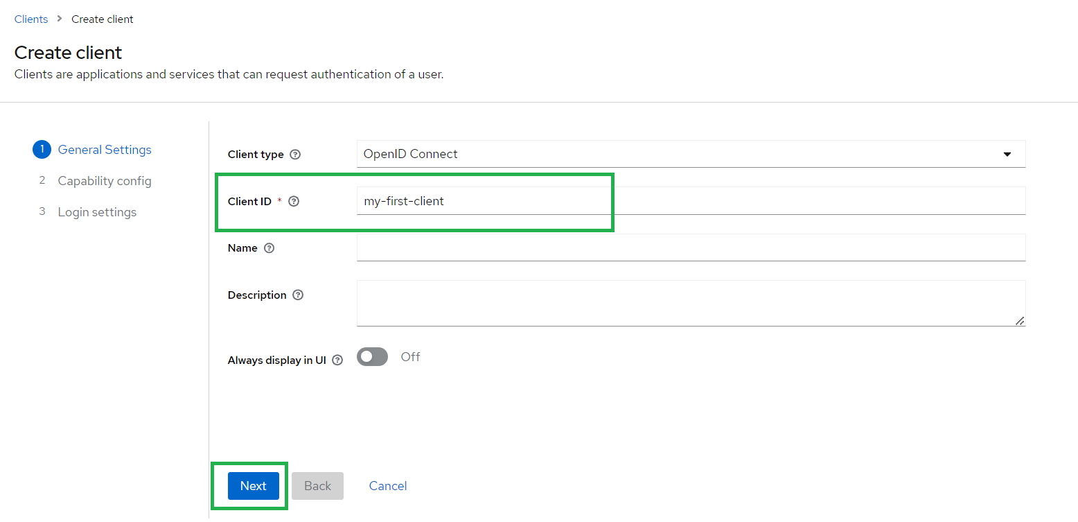 create client type