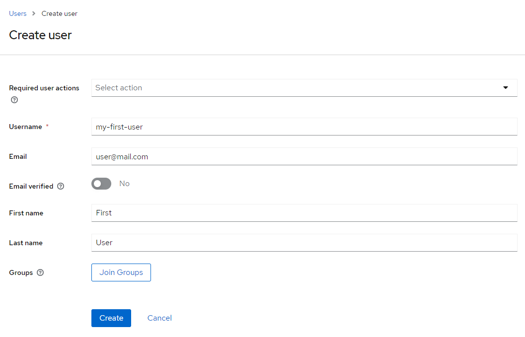 create user details